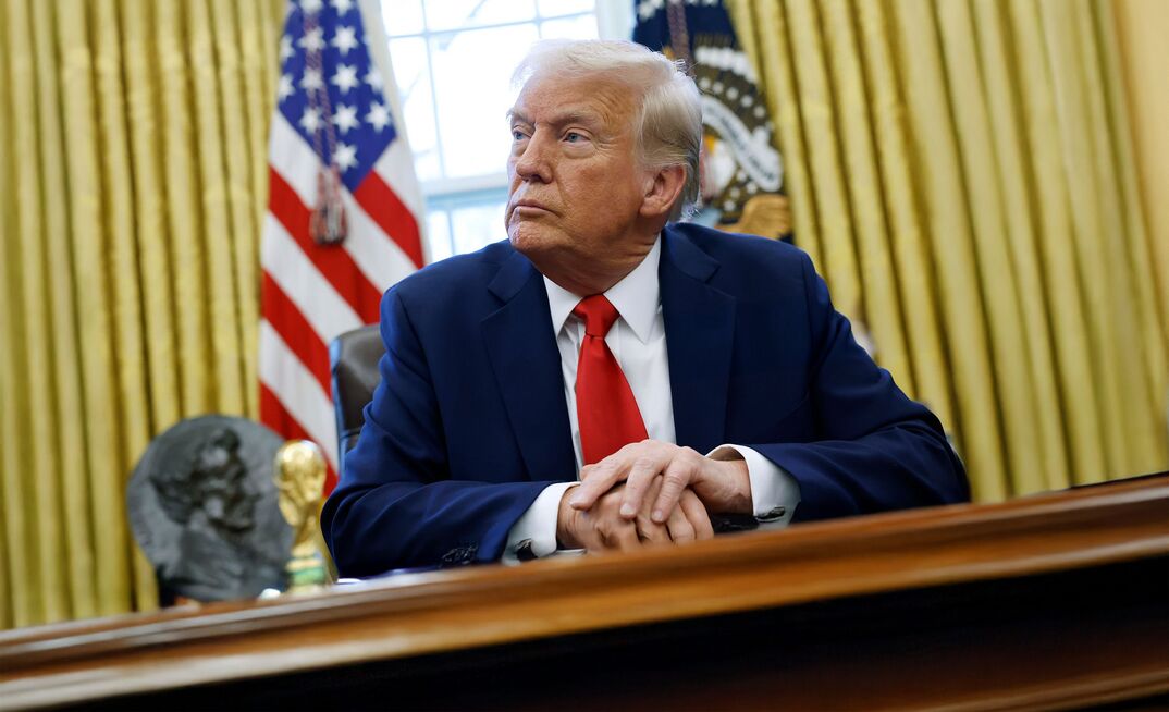 Donald Trump in the Oval Office.