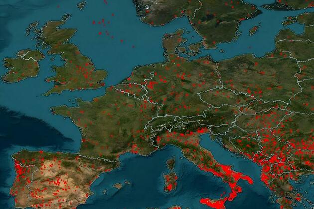 Extreme heat fuels 1,339 wildfires across EU