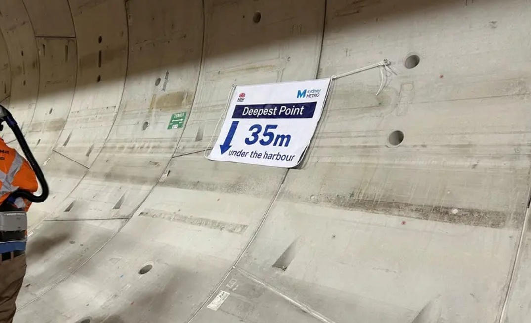 In Australia, TBMs Jessie and Ruby have passed the deepest point below Darling Harbour about 35m beneath the water’s surface