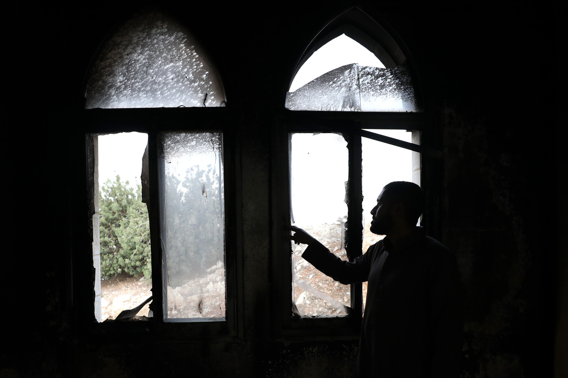MIDEAST-WEST BANK-SALFIT-MOSQUE-FIRE