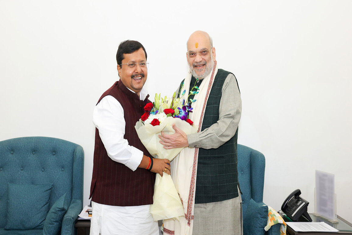 Union Home Minister Amit Shah meets new BJP National Working President Nitin Nabin
