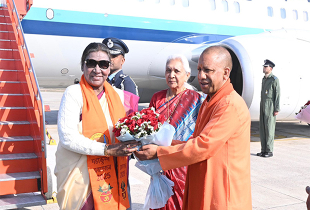 President Murmu arrives in Prayagraj for Maha Kumbh; to take holy dip at Triveni Sangam