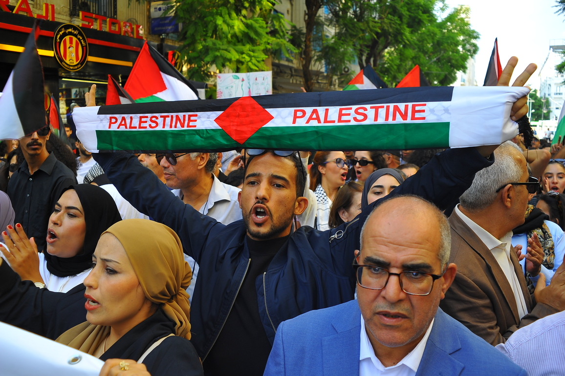 TUNISIA-TUNIS-PROTEST-ISRAEL-GLOBAL SUMUD FLOTILLA