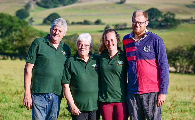 Left to right: Richard Barron, wife Jean, daughter-in-law Georgia and son Shaun, farm in Consett.