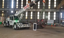 The completed gas transport fan assembly being transported for installation.