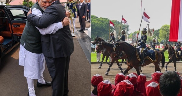 Guards on horseback and a warm embrace: Indonesia welcomes PM Modi with spectacular pageantry