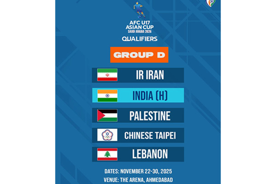 India drawn with Iran, Palestine, Chinese Taipei, Lebanon in AFC U17 Asian Cup 2026 Qualifiers