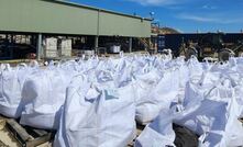  About 25 of the 110 bags of tungsten concentrate produced in July on the pad, sold ex-gate and ready for transport