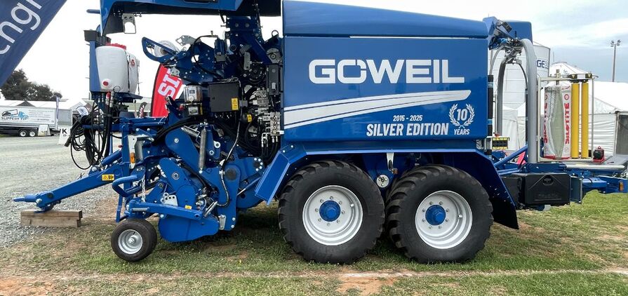 The Goweil G125 baler and wrapper is available through Techgrow Ag.