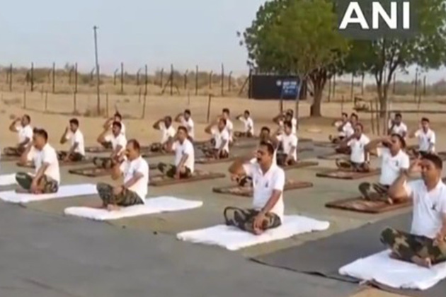 International Yoga Day: 1500 BSF personnel performs yoga in Rajasthan's Jaisalmer