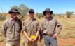  Exploration manager Clayton Davys, graduate geologist Flynn Cameron and managing director Peter Bewick at the nearby Camel prospect April 2022