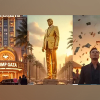 Trump shares AI-video of Gaza transformation, showcasing his golden statue with "will set you free" song