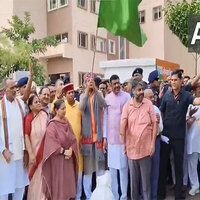 Haryana CM flags off vehicles carrying flood relief material for Himachal Pradesh and Punjab