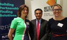 METS Ignited Sarah Boucaut (left) with QUT Professor Arun Sharma and ATN's Renee Hindmarsh