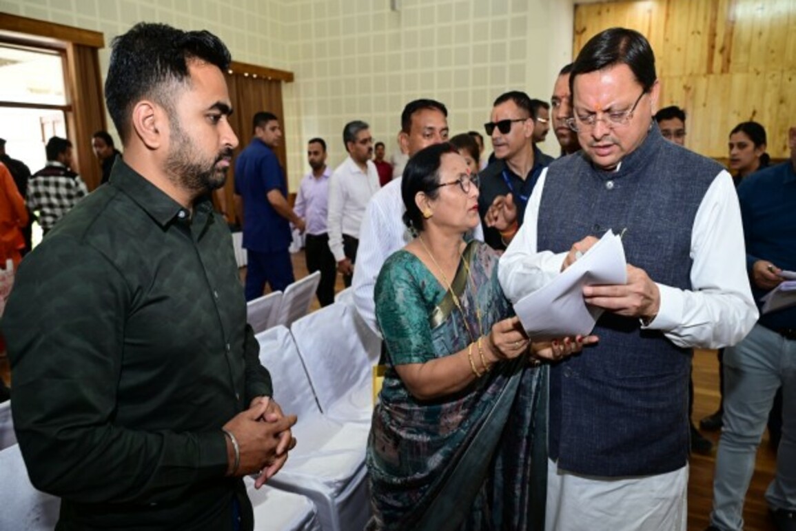 Uttarakhand CM Dhami hears problems of people at his residence, directs officials to resolve them