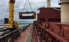 Sulphide copper concentrate being loaded at the Port of Townsville for shipment to China