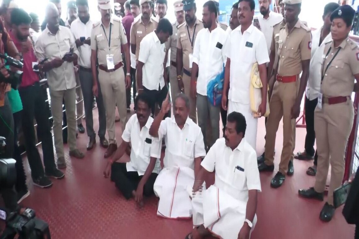 PMK MLAs protest outside Tamil Nadu Assembly, seek proper seat allocation