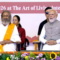 Lightness, warmth, promise to build stronger India together mark much-awaited meeting between PM Modi and Gurudev Sri Sri Ravi Shankar