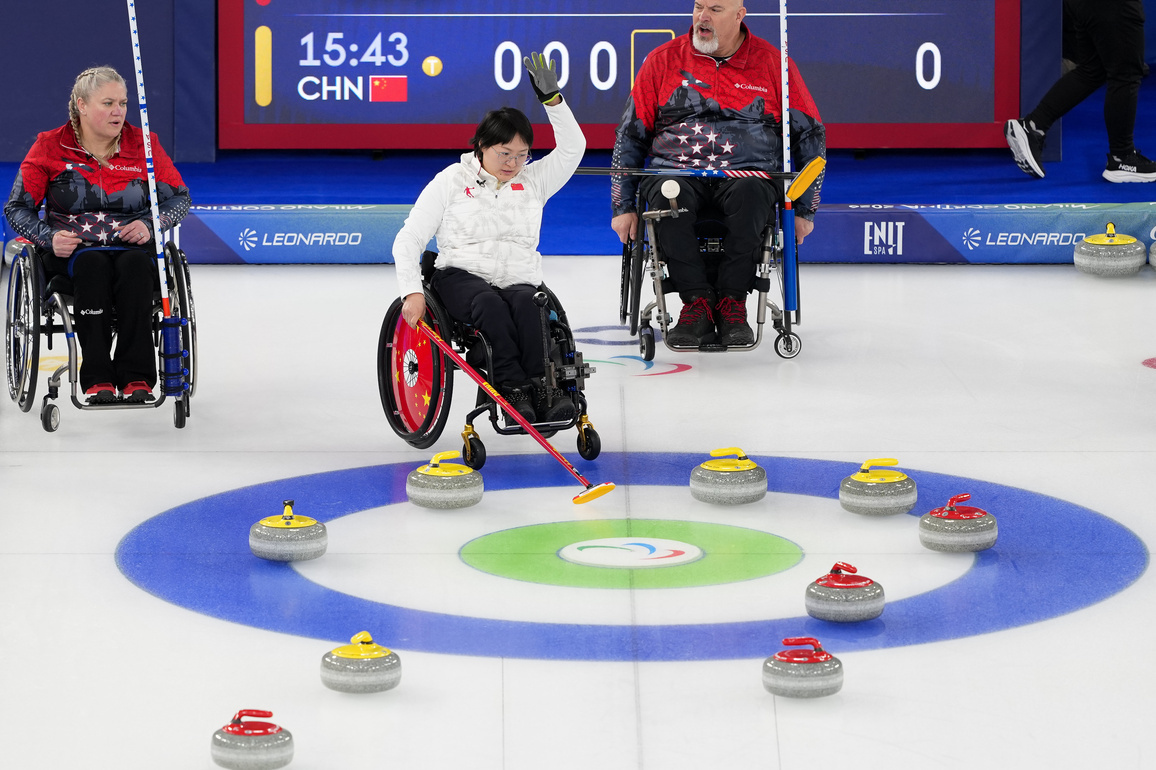 (SP)ITALY-CORTINA D'AMPEZZO-PARALYMPIC WINTER GAMES-WHEELCHAIR CURLING-MIXED DOUBLES-ROUND ROBIN-CHN VS USA