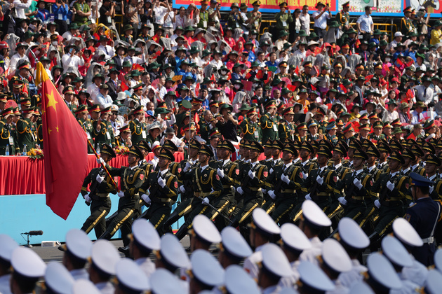 VIETNAM-HO CHI MINH CITY-50TH ANNIVERSARY-SOUTH LIBERATION-CHINA-PLA GUARD OF HONOR-MILITARY PARADE