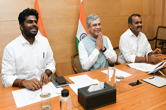 Tamil Nadu BJP Chief Annamalai meets Union Minister Ashwini Vaishnaw, announces new train service