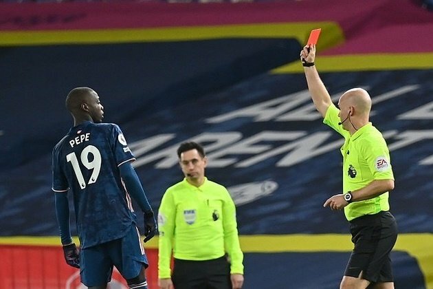 Pepe sees red as Arsenal escape with draw at Leeds