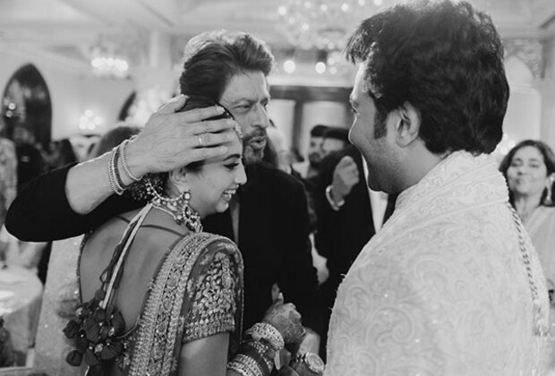 In Pics: Shah Rukh Khan hugs newlyweds Aadar Jain, Alekha Advani, showers blessings on them