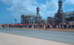 Construction workers at Chevron's Gorgon project in the Pilbara.