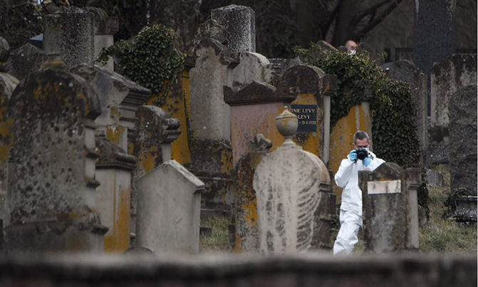 80 graves vandalized at Jewish cemetery in east France 80 graves vandalized at Jewish cemetery in east France