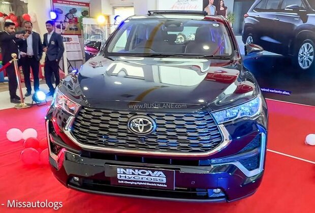 Toyota Innova Hycross On Display At Dealer Showroom Before Launch