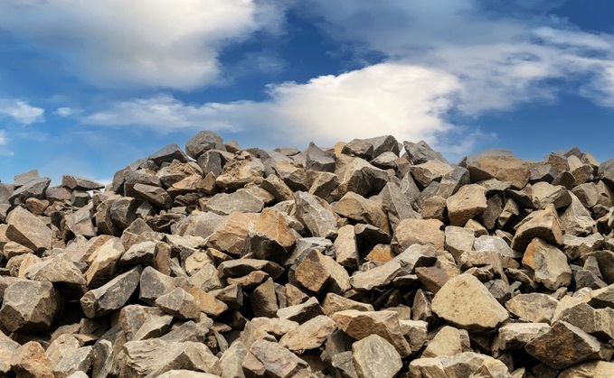 This is a a pile of basalt rocks that get crushed into a fine powder and spread on farmland to aid in carbon dioxide removal. Source: Shutterstock/AndySavchenko