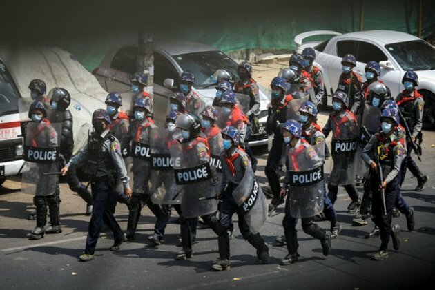 Activists protest in front of Myanmar Embassy in Nepal