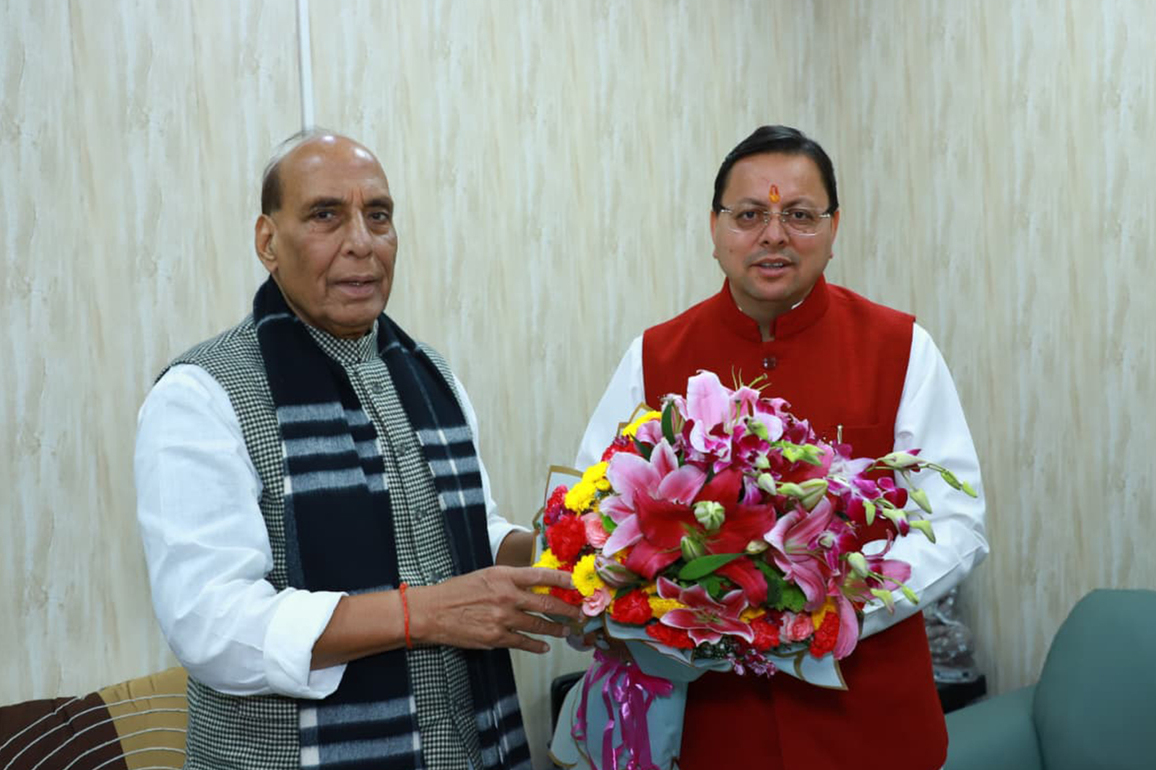 Uttarakhand CM Dhami meets Rajnath Singh, seeks key approvals for Dehradun, PWD projects