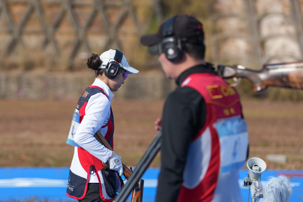 (SP)CHINA-15TH NATIONAL GAMES-SHOOTING-TRAP-MIXED TEAM-BRONZE MEDAL MATCH (CN)
