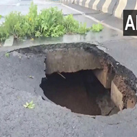 Portion of flyover collapse on National Highway 44 in New Delhi following heavy rainfall
