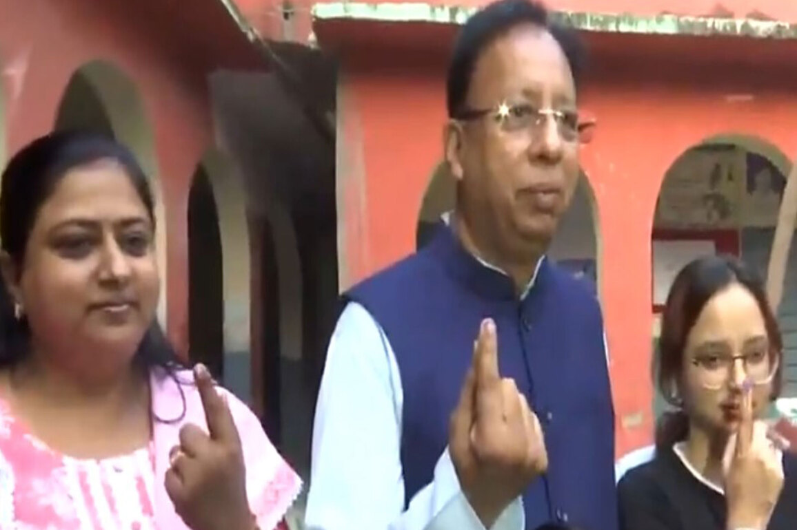 Bihar Elections: BJP MP Sanjay Jaiswal cast vote along with family in Bettiah
