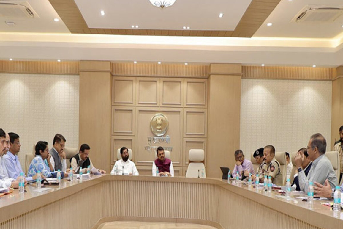 Maharashtra CM Fadnavis chairs high-level security review meeting at his residence in Mumbai