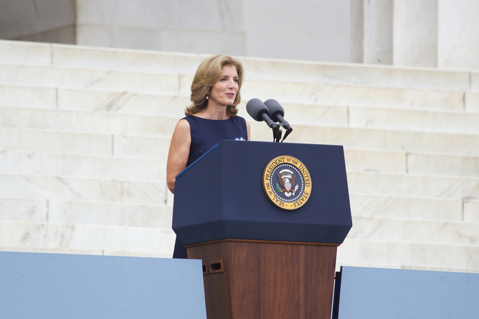 Caroline Kennedy at the Lincoln Memorial, US, 2013: Credit: Joseph Sohm. 