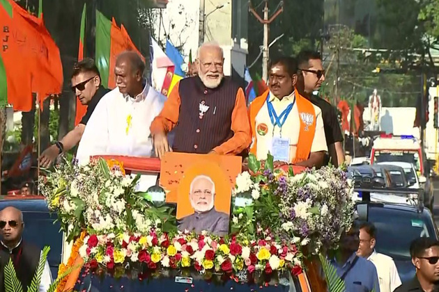 PM Modi holds massive roadshow in Puducherry ahead of assembly polls