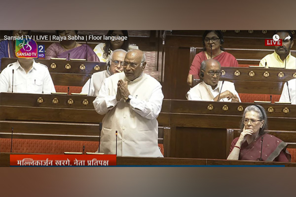 Rajya Sabha: Kharge slams security deployment in Upper House, says Oppn will continue "democratic protest"