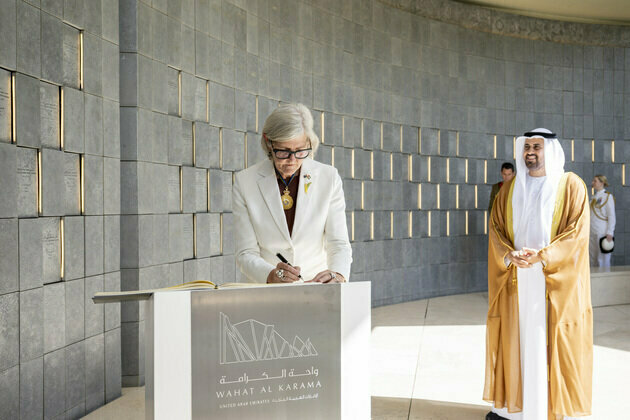 Theyab bin Mohamed bin Zayed receives Governor-General of Australia at Wahat Al Karama