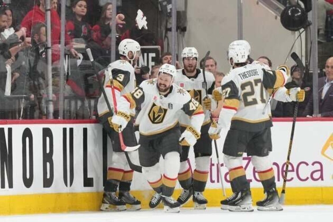 Golden Knights pull out high-scoring win over Canes in finals opener