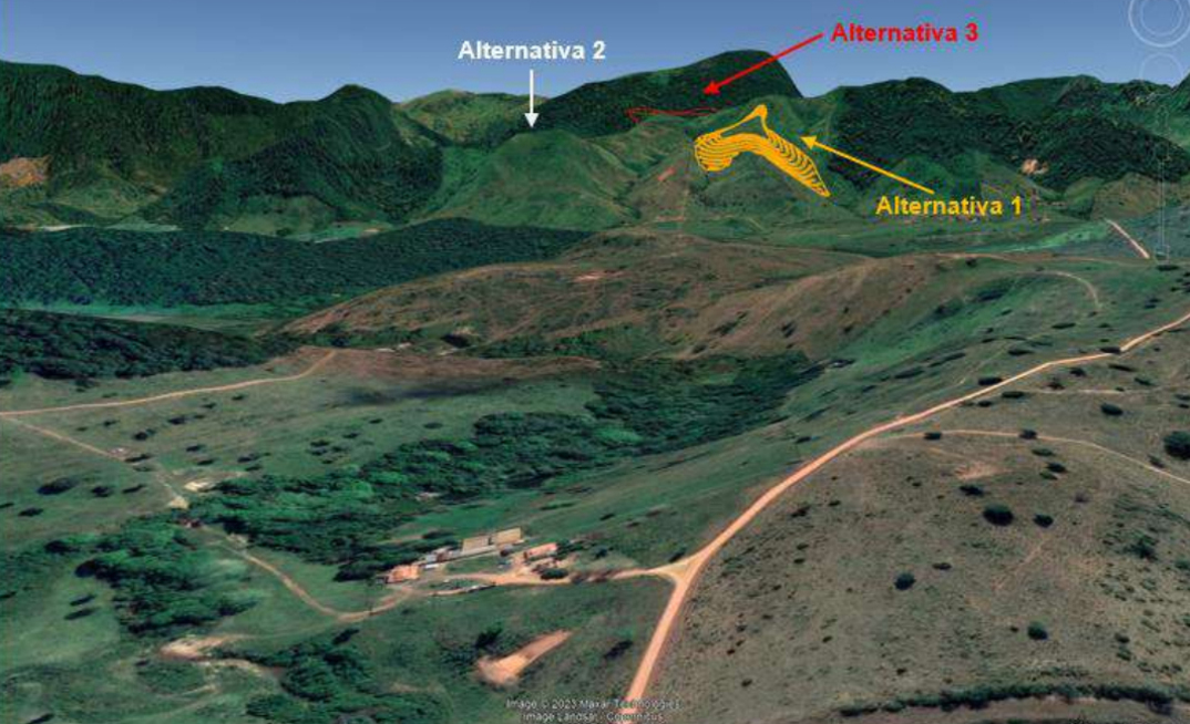 Área do alvo Ponkan do projeto Ferro Sul ligga minério de ferro