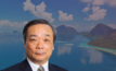 President & CEO of Inpex Corporation Takayuki Ueda. Pictured behind is the location of Block 2A containing the prized  Kertang prospect, a significant structure with an estimated 1.7 billion barrels of oil equivalent.