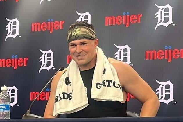 Tigers LHP Tarik Skubal throws off mound in bullpen session