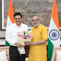 Vice President C P Radhakrishnan meets Delhi University DU, calls for engaging in quality research initiatives