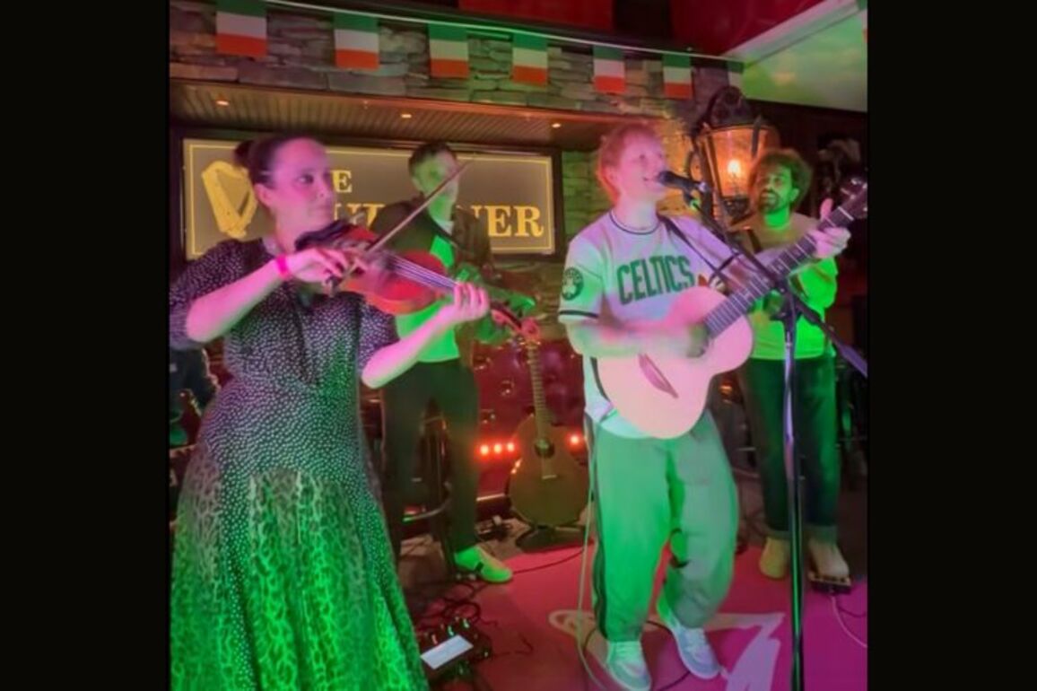 Ed Sheeran performs in Boston Irish pub for St. Patrick's Day
