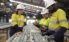  Geologists inspecting core at Newmont Goldcorp's Tanami mine in central Australia