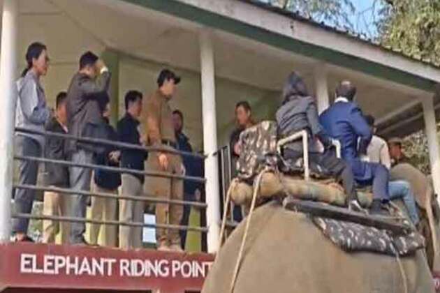 Delegates from South Korea, Taiwan and Philippines enjoy an elephant safari on sidelines of Advantage Assam