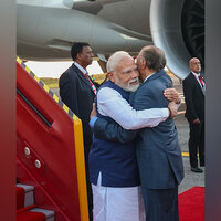 "Wonderful opportunity to engage with valued friend," says PM Modi on arrival in Mauritius